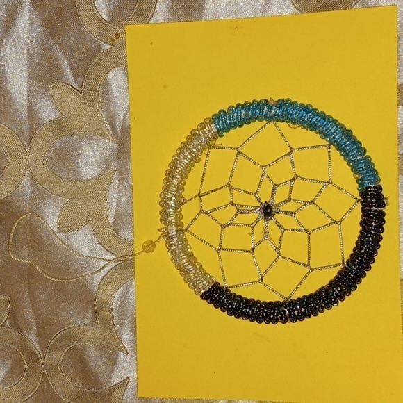 Beaded Blue & White Dreamcatcher - Picture 1 of 4